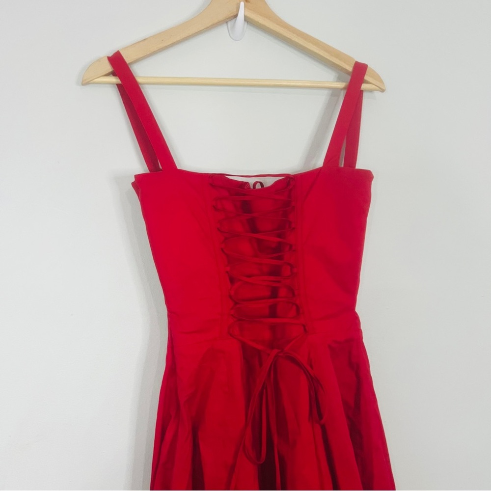House of CB Carmen red Rose Bustier Vibrant Red Midi Dress size small plus cup - Picture 10 of 14